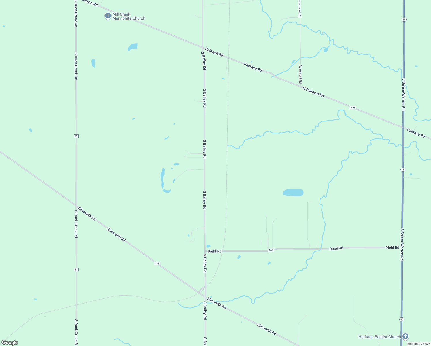 map of restaurants, bars, coffee shops, grocery stores, and more near 4815 South Bailey Road in North Jackson