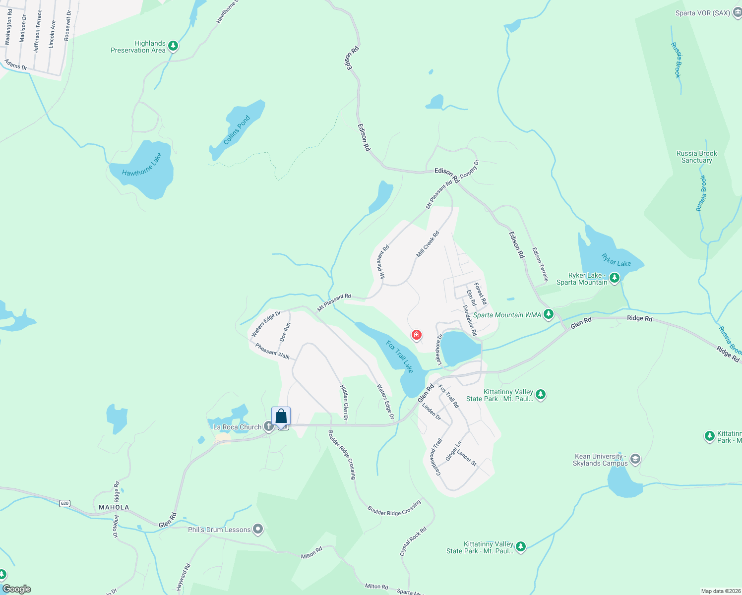 map of restaurants, bars, coffee shops, grocery stores, and more near 10 Mount Pleasant Road in Sparta
