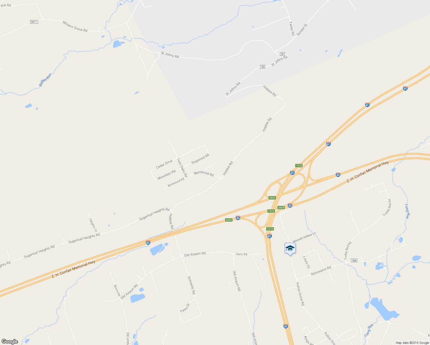 map of restaurants, bars, coffee shops, grocery stores, and more near 9 Bentwood Road in Drums