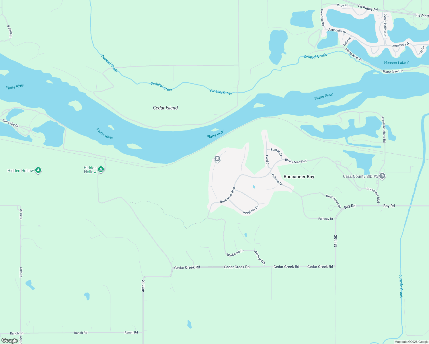 map of restaurants, bars, coffee shops, grocery stores, and more near 19607 Ridgeway Road in Plattsmouth