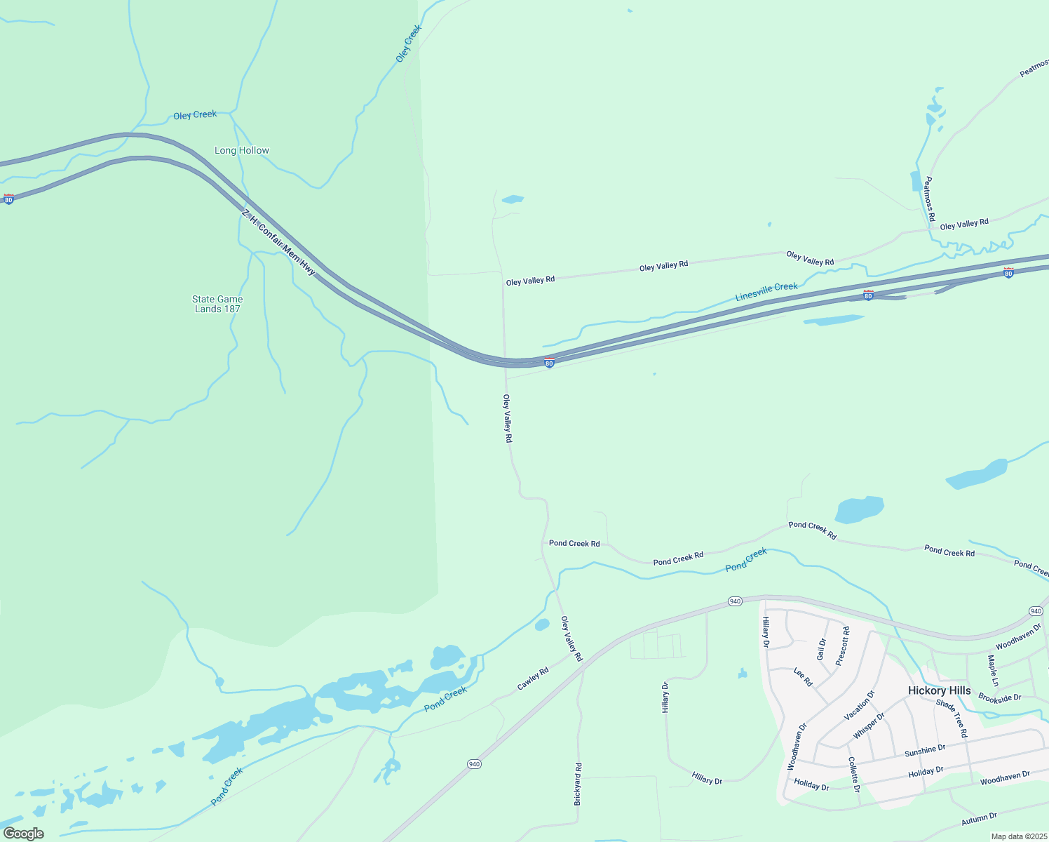 map of restaurants, bars, coffee shops, grocery stores, and more near Oley Valley Road in White Haven