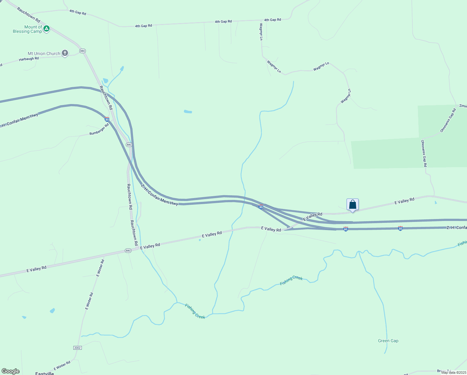 map of restaurants, bars, coffee shops, grocery stores, and more near 8 Z. H. Confair Memorial Highway in Loganton