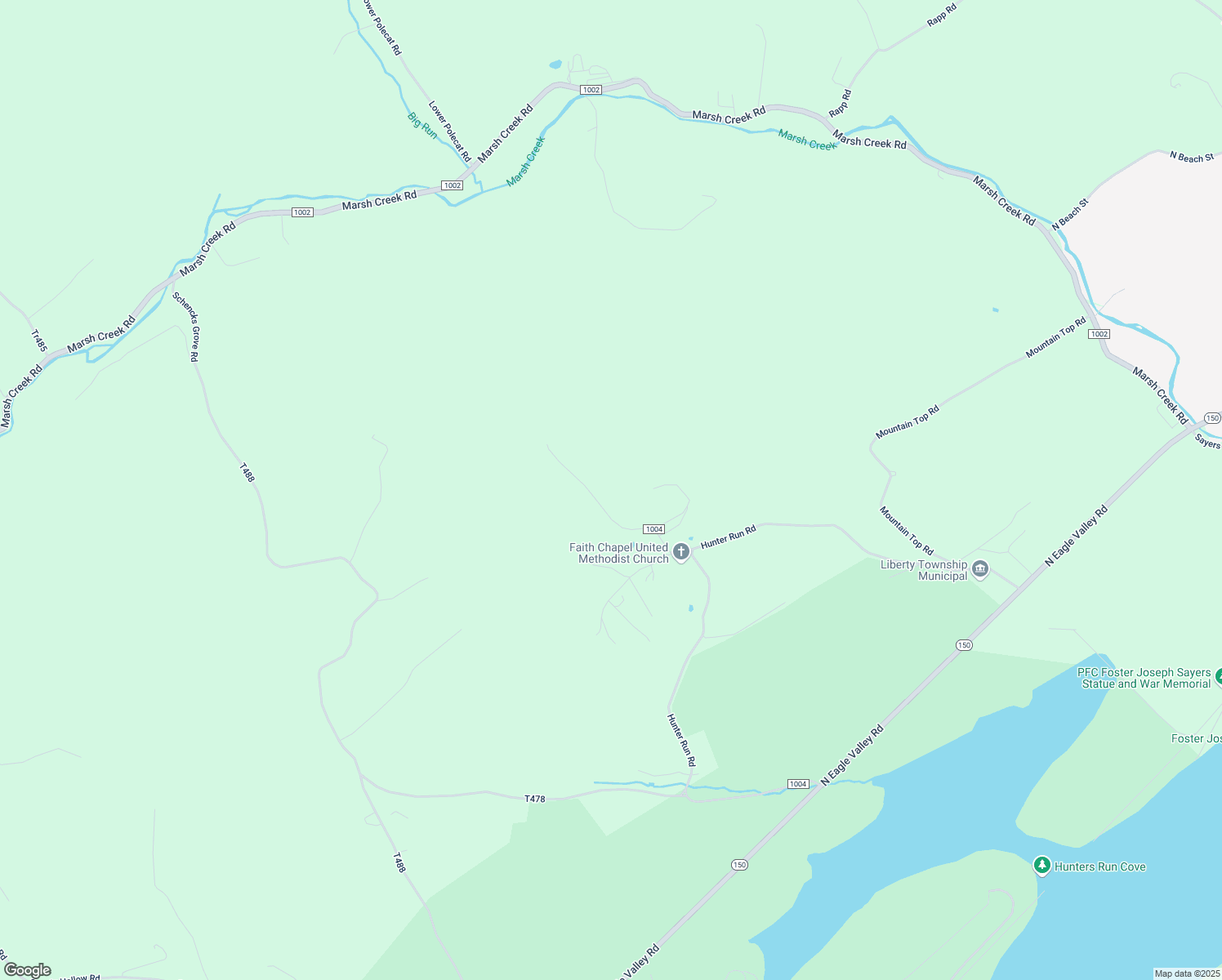 map of restaurants, bars, coffee shops, grocery stores, and more near North Hunter Run Road in Howard
