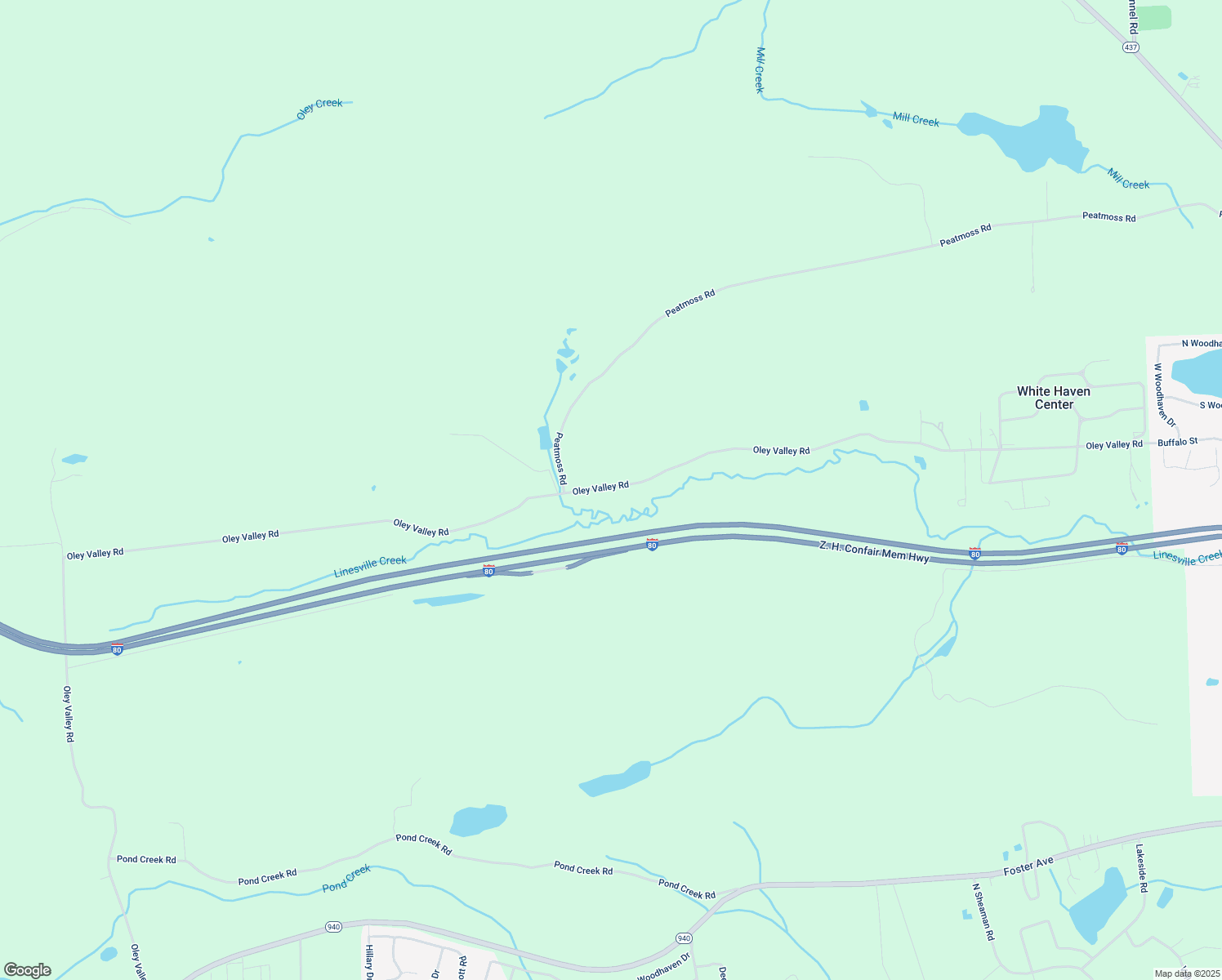 map of restaurants, bars, coffee shops, grocery stores, and more near 391 Oley Valley Road in White Haven
