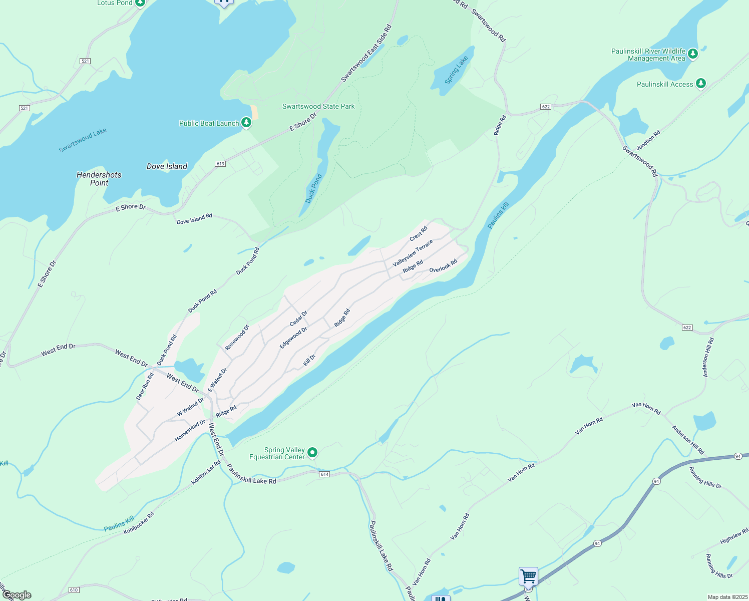 map of restaurants, bars, coffee shops, grocery stores, and more near 958 Ridge Road in Newton