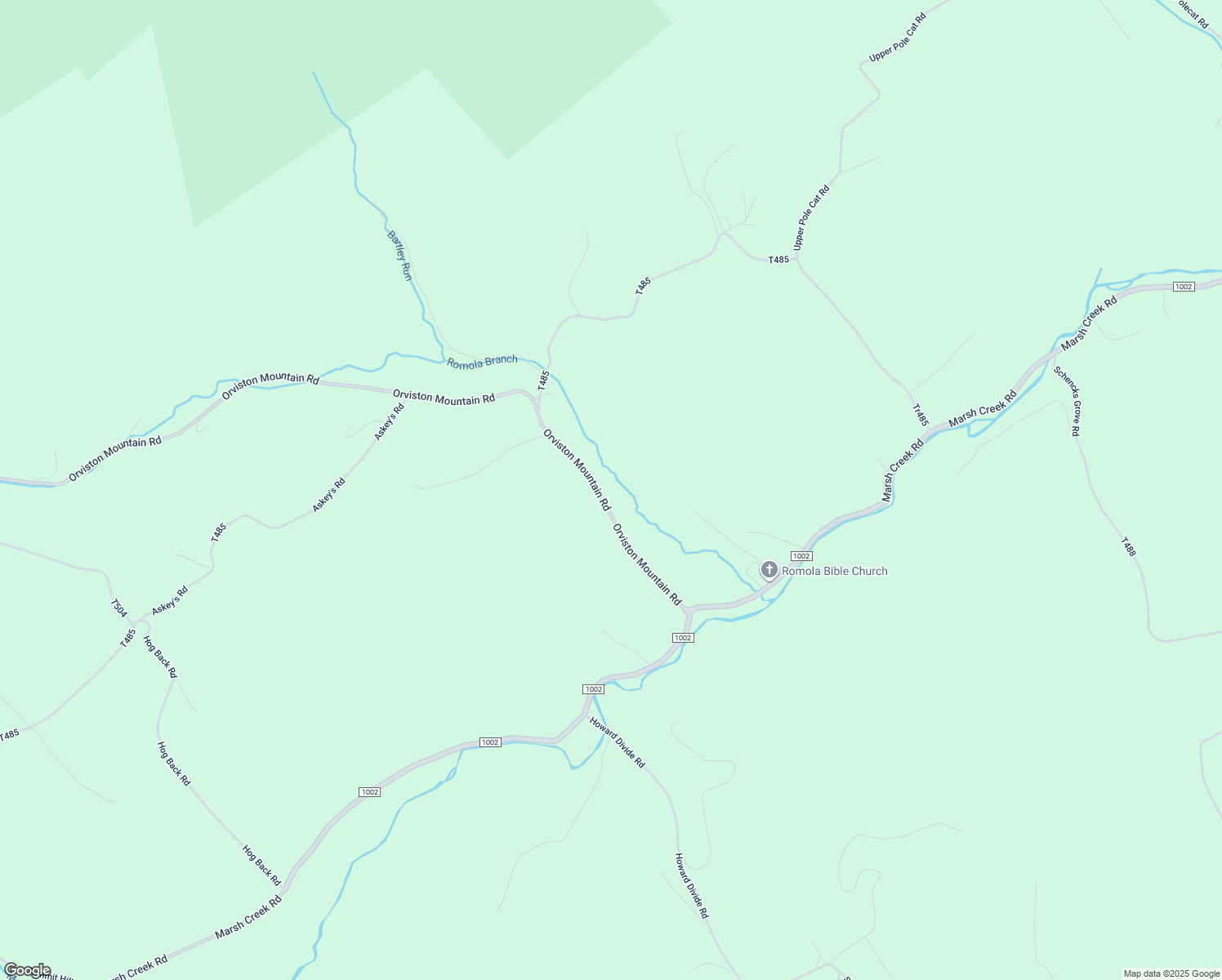map of restaurants, bars, coffee shops, grocery stores, and more near 199 Orviston Mountain Road in Howard