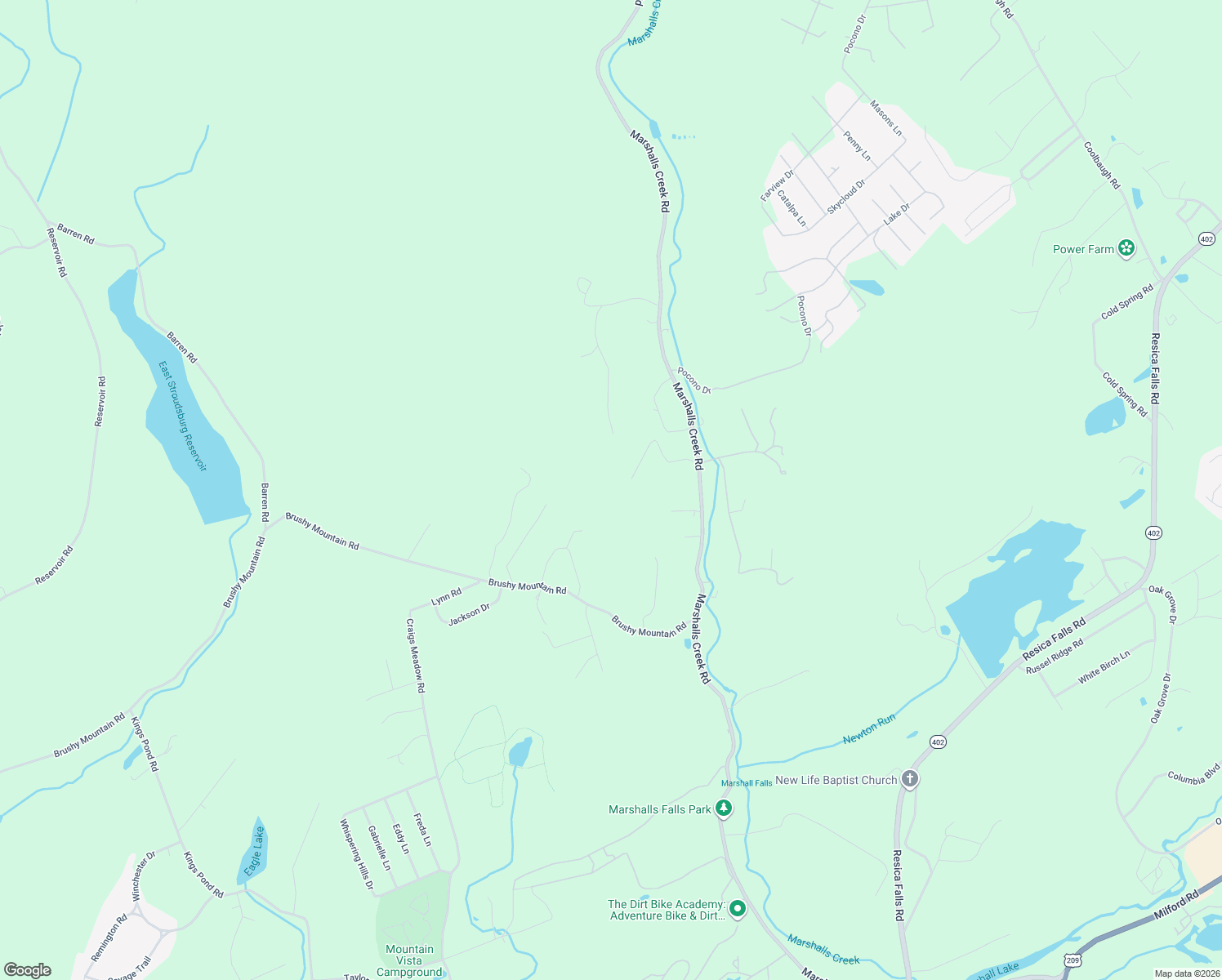 map of restaurants, bars, coffee shops, grocery stores, and more near 171 Hutson Hill in East Stroudsburg