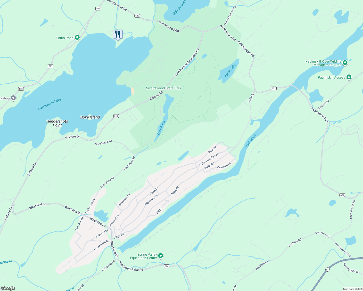 map of restaurants, bars, coffee shops, grocery stores, and more near 936 Dove Island Road in Newton