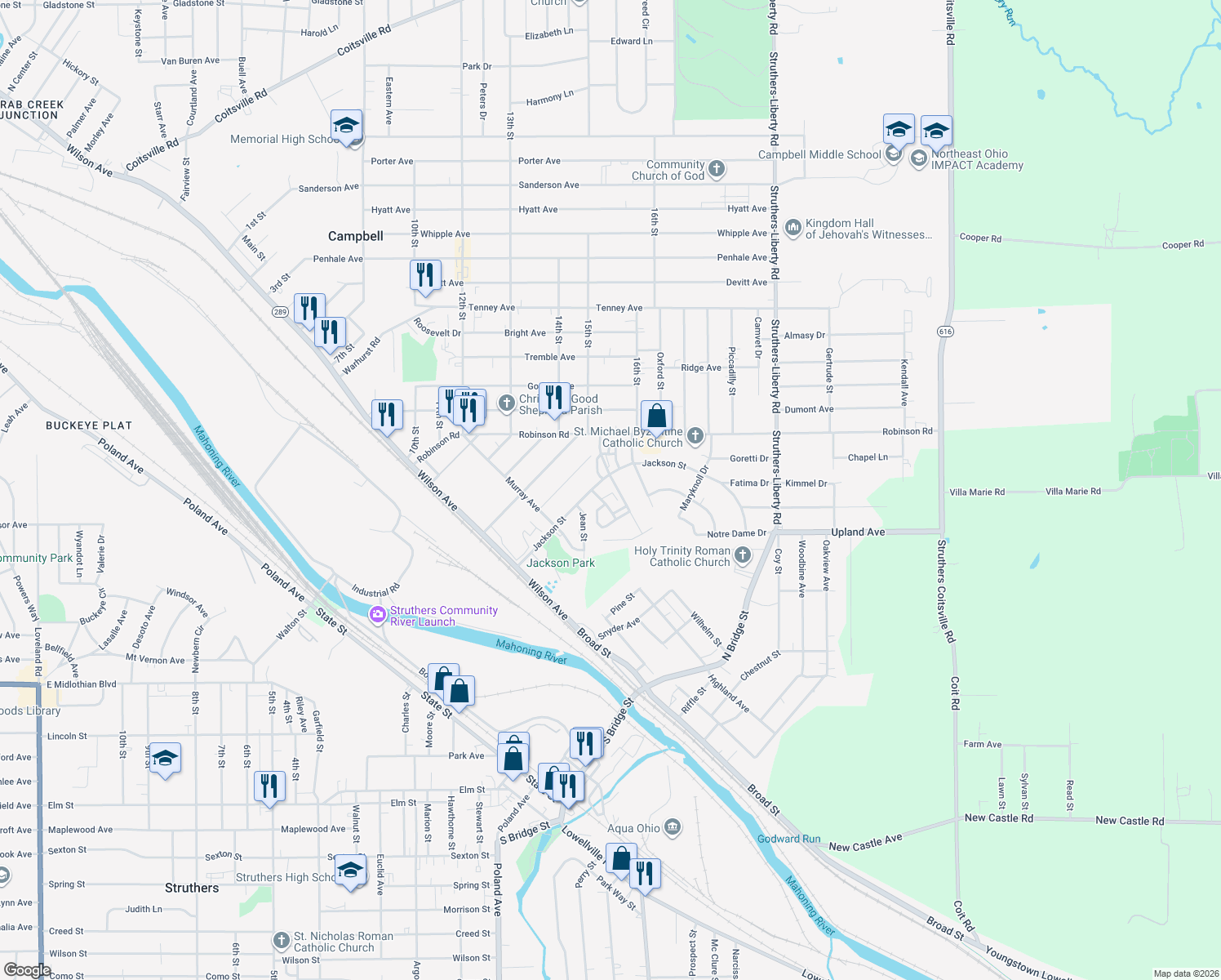 map of restaurants, bars, coffee shops, grocery stores, and more near 26 Douglas Drive in Campbell