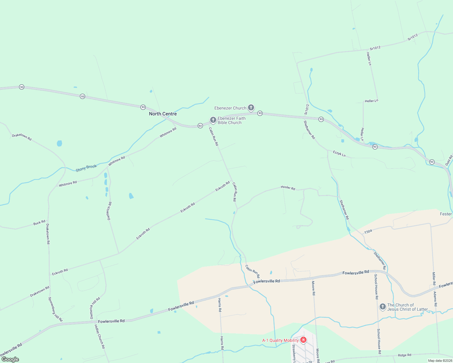 map of restaurants, bars, coffee shops, grocery stores, and more near 305 Eckroth Road in Bloomsburg