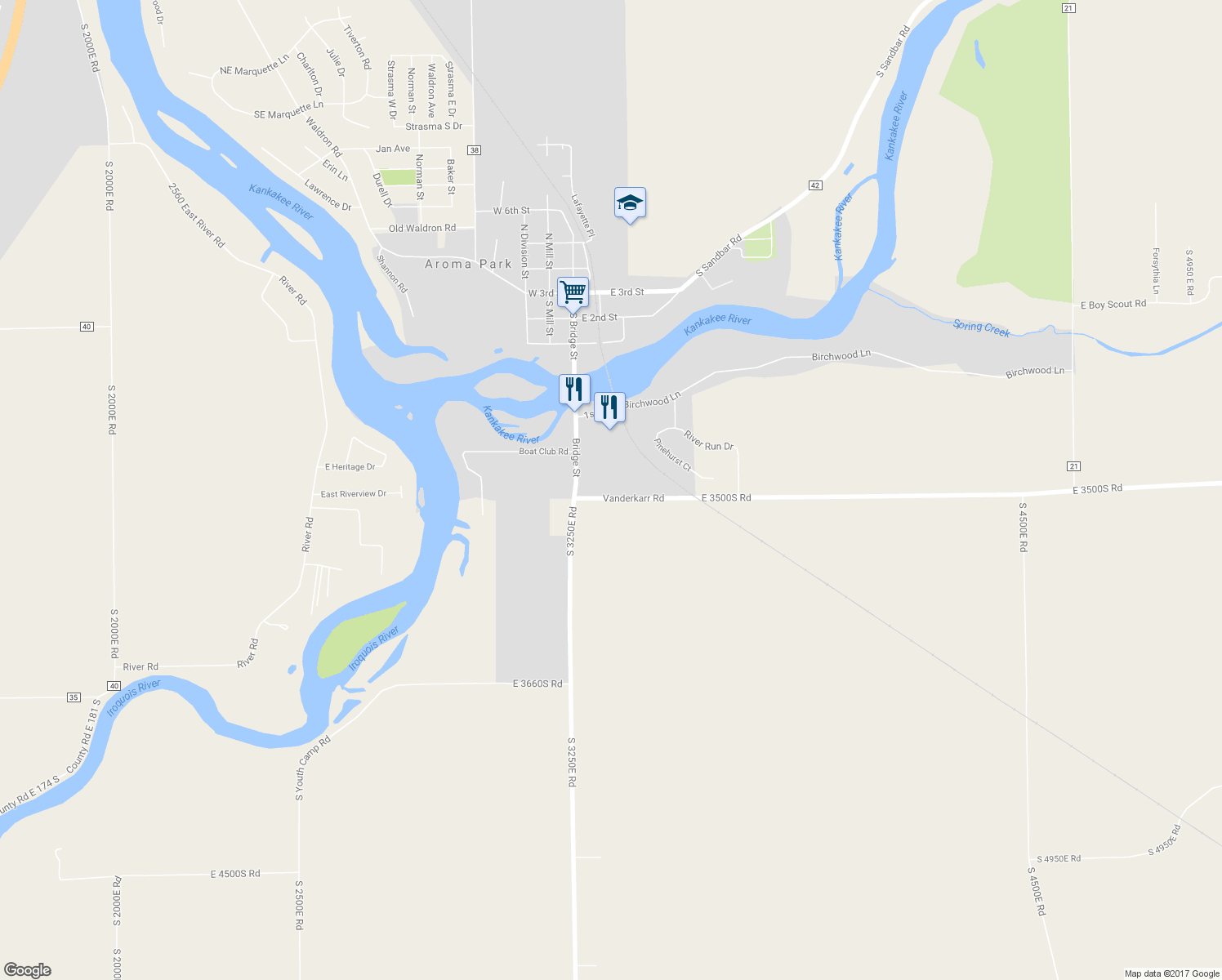 map of restaurants, bars, coffee shops, grocery stores, and more near 203 Vanderkarr Road in Saint Anne