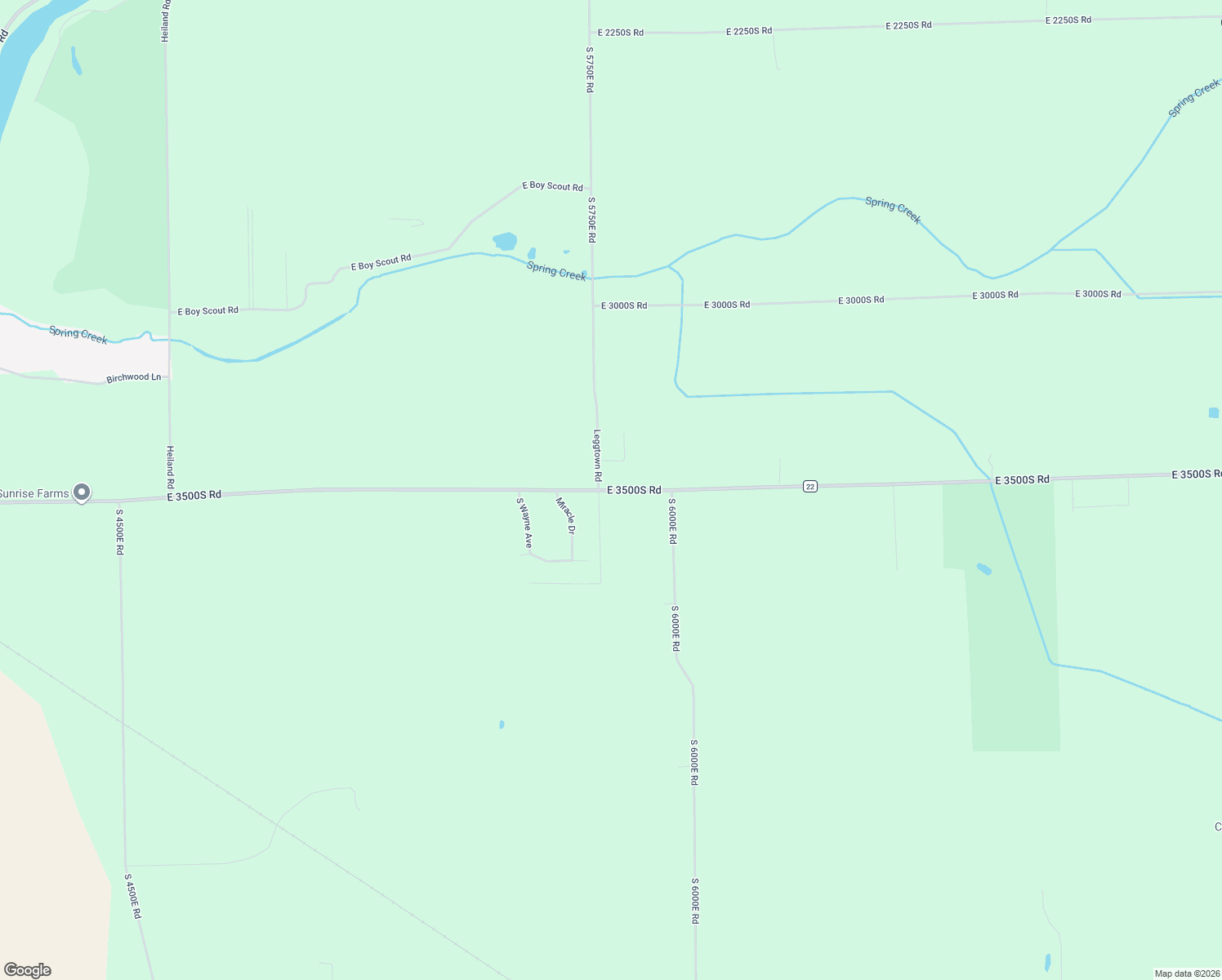 map of restaurants, bars, coffee shops, grocery stores, and more near 5827 East 3500S Road in Saint Anne