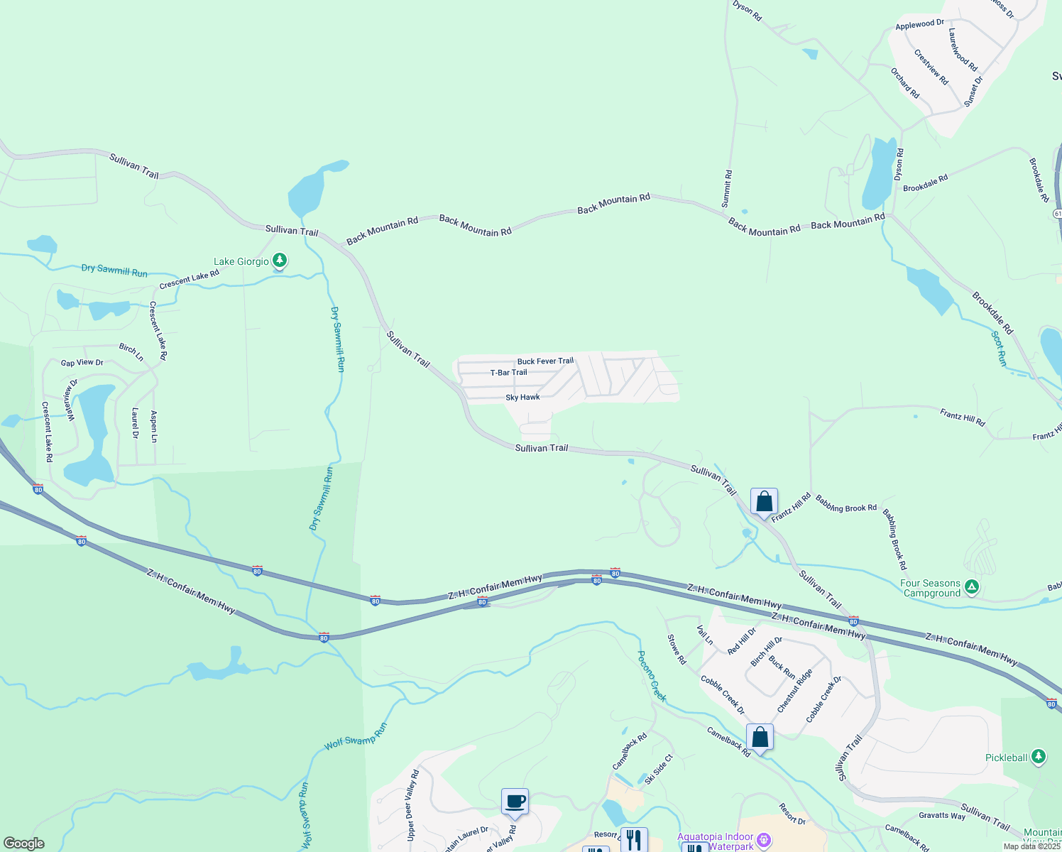 map of restaurants, bars, coffee shops, grocery stores, and more near 146 Paul Terrace in Monroe County