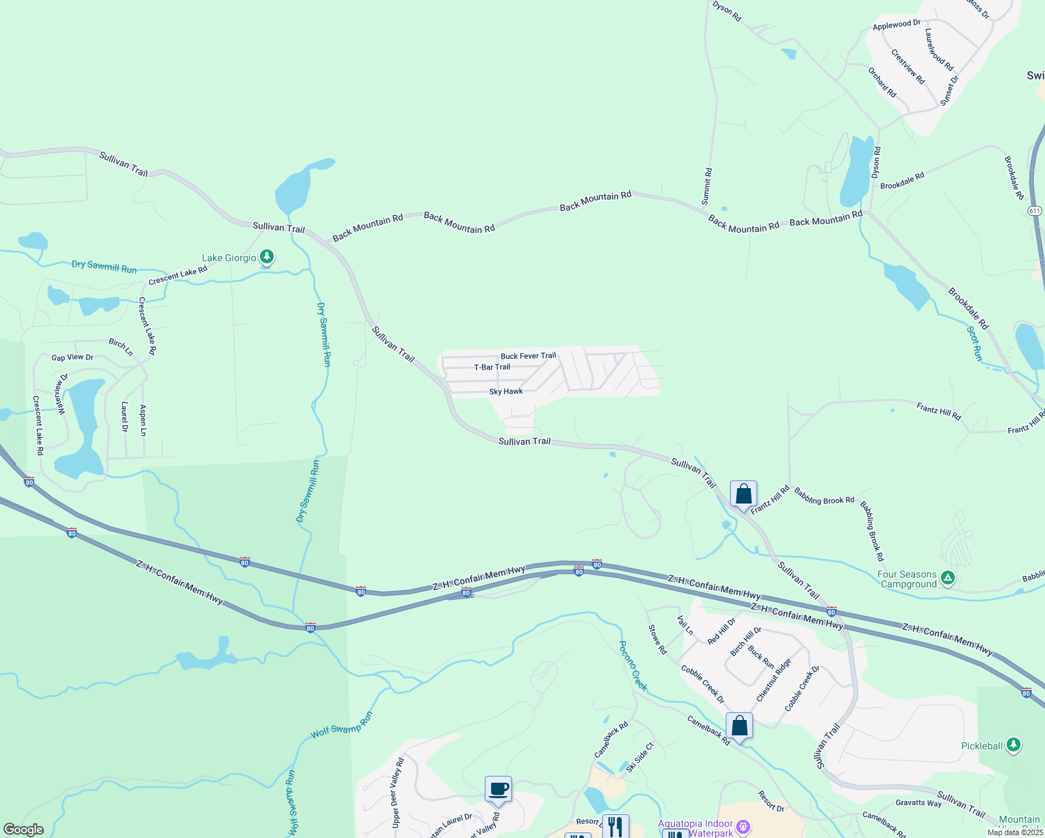 map of restaurants, bars, coffee shops, grocery stores, and more near 146 Paul Terrace in Monroe County