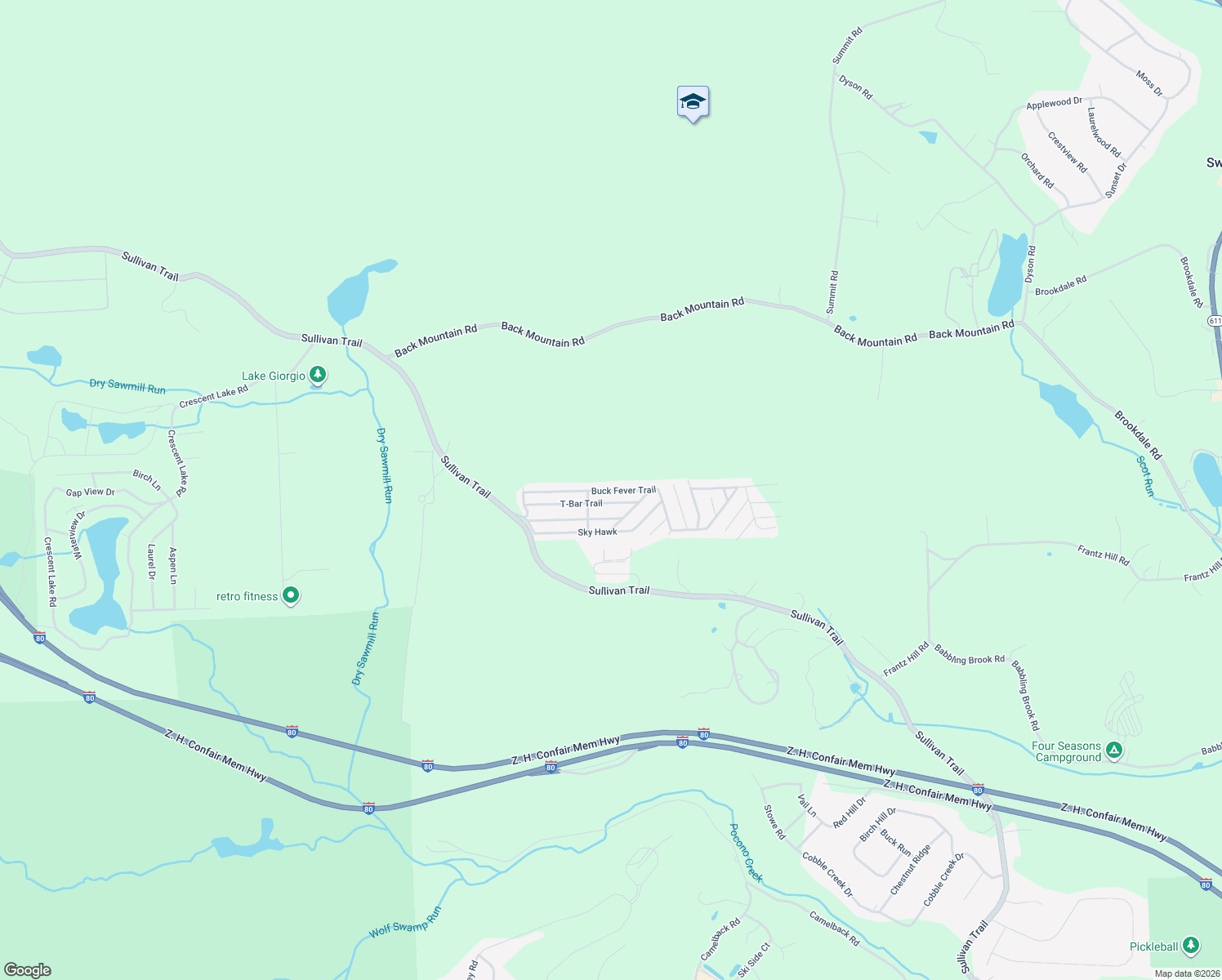 map of restaurants, bars, coffee shops, grocery stores, and more near Buck Fever Trail in Monroe