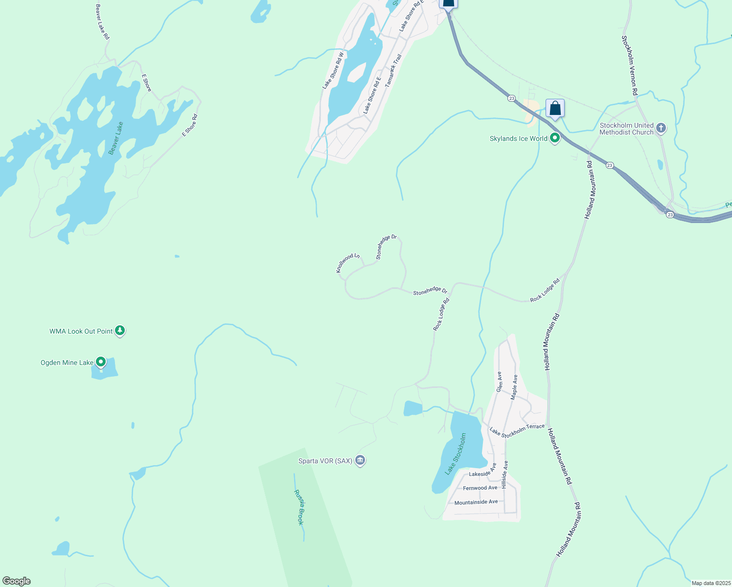 map of restaurants, bars, coffee shops, grocery stores, and more near 22 Stonehedge Drive in Hardyston
