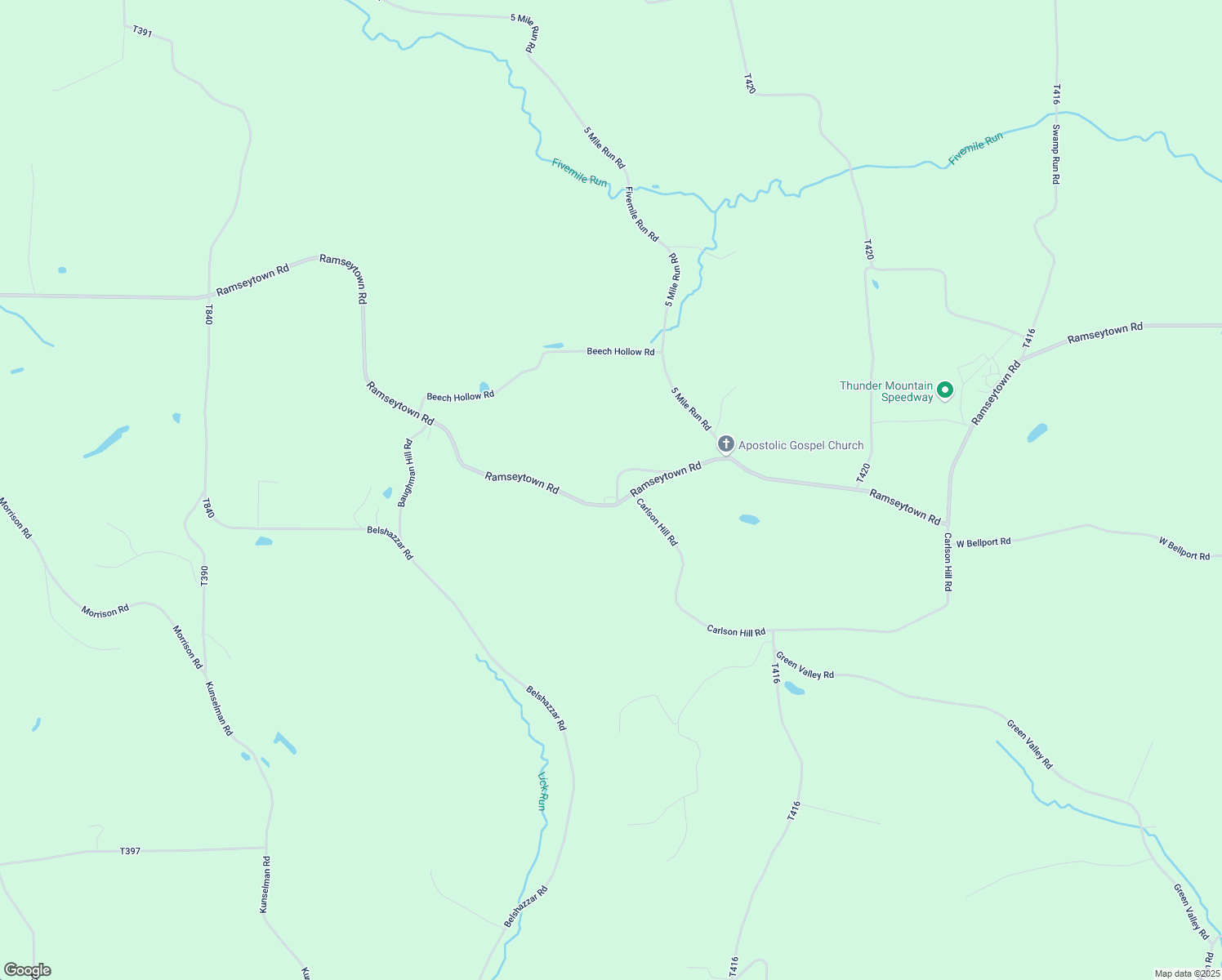 map of restaurants, bars, coffee shops, grocery stores, and more near Ramseytown Road in Brookville
