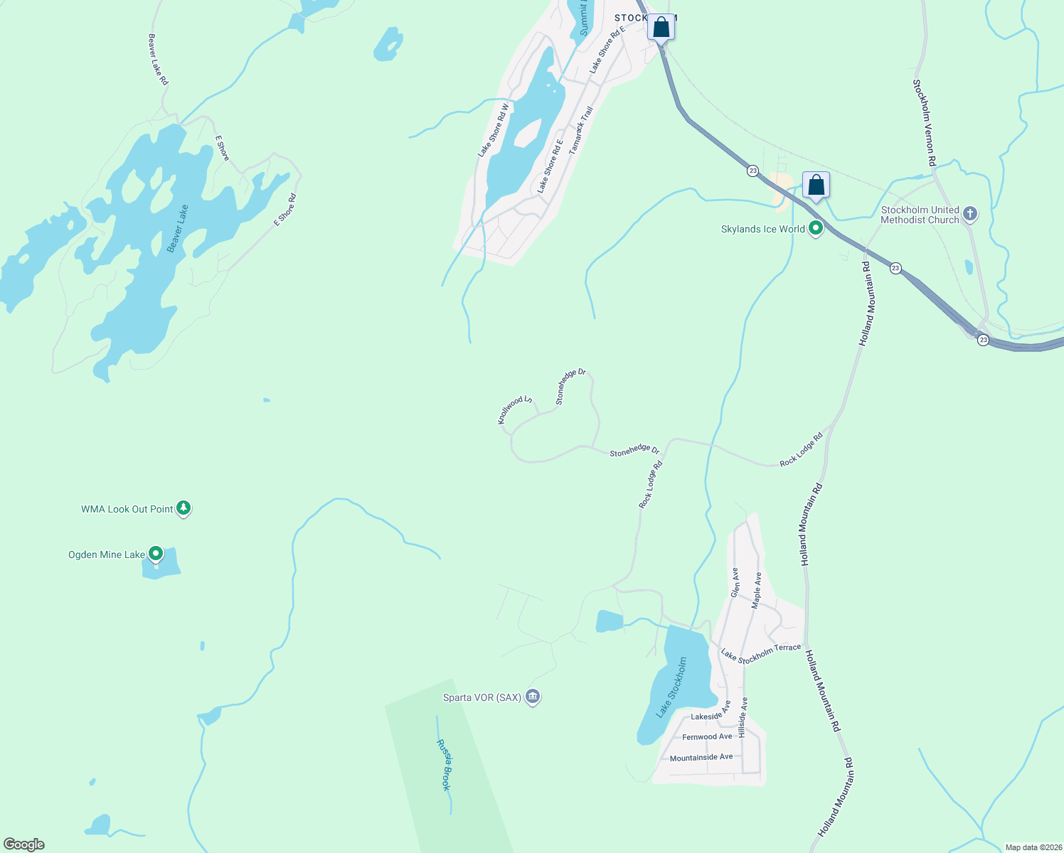 map of restaurants, bars, coffee shops, grocery stores, and more near 26 Stonehedge Drive in Hardyston