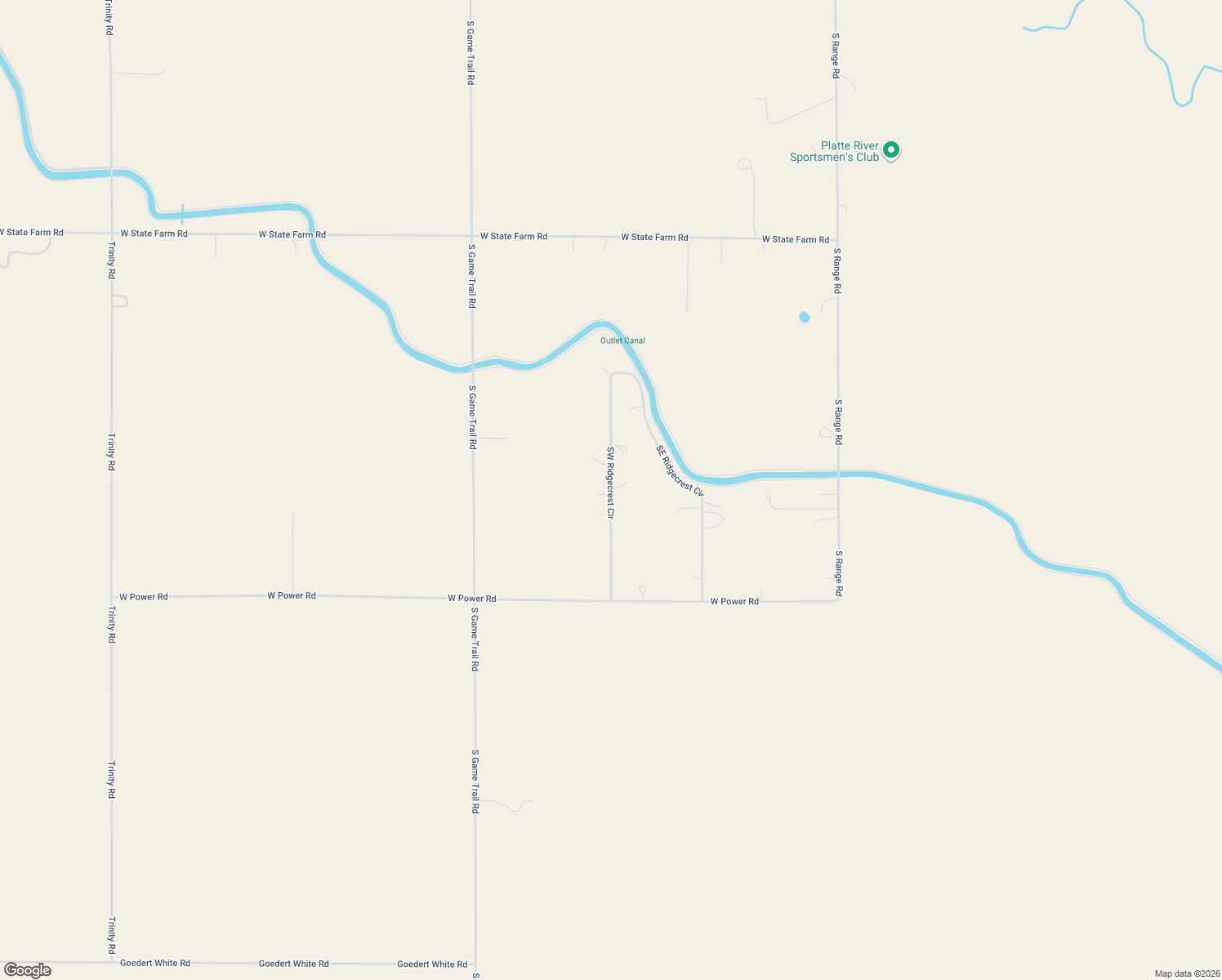 map of restaurants, bars, coffee shops, grocery stores, and more near Southwest Ridgecrest Circle in North Platte