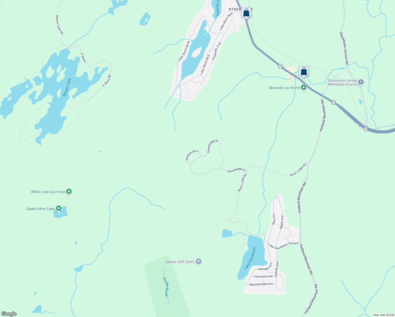 map of restaurants, bars, coffee shops, grocery stores, and more near 26 Stonehedge Drive in Hardyston
