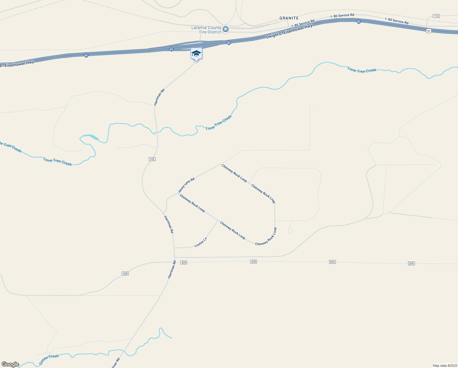 map of restaurants, bars, coffee shops, grocery stores, and more near 587 Chimney Rock Loop in Granite