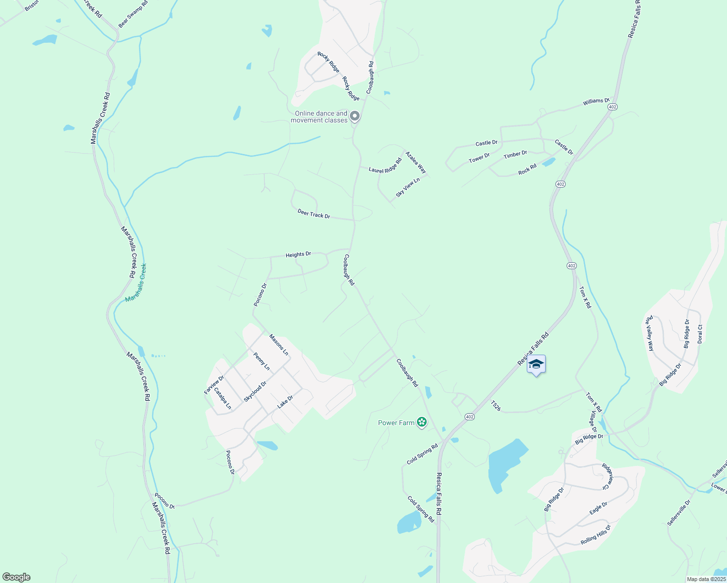 map of restaurants, bars, coffee shops, grocery stores, and more near 272 Coolbaugh Road in East Stroudsburg