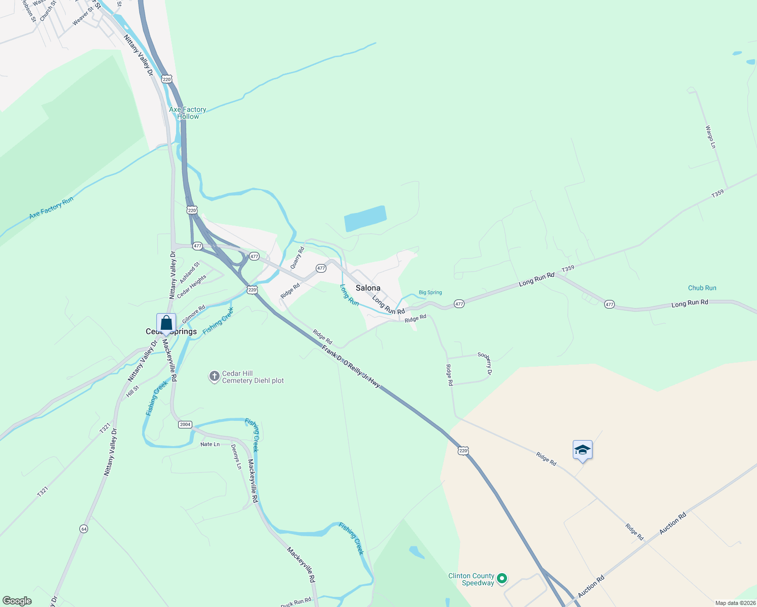 map of restaurants, bars, coffee shops, grocery stores, and more near 522 Long Run Road in Mill Hall