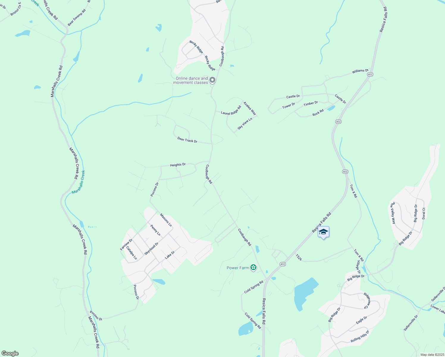 map of restaurants, bars, coffee shops, grocery stores, and more near 278 Coolbaugh Road in East Stroudsburg