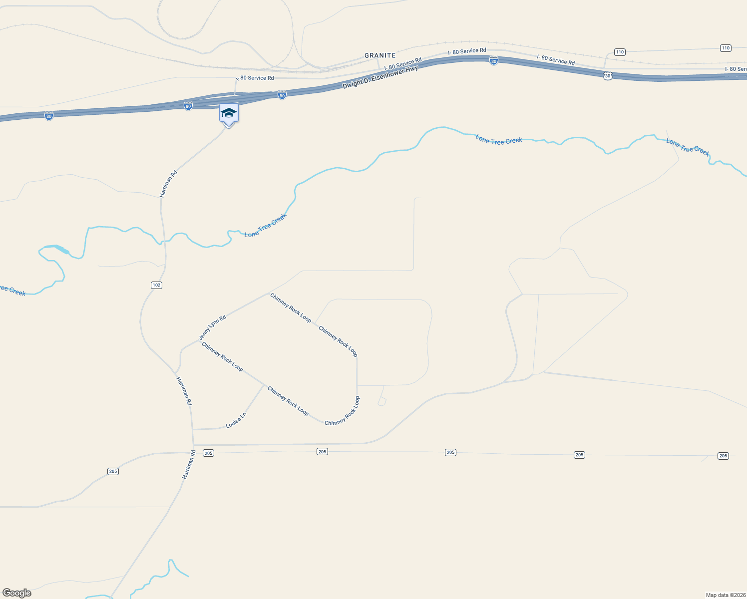 map of restaurants, bars, coffee shops, grocery stores, and more near 672 Jaymers Lane in Laramie County