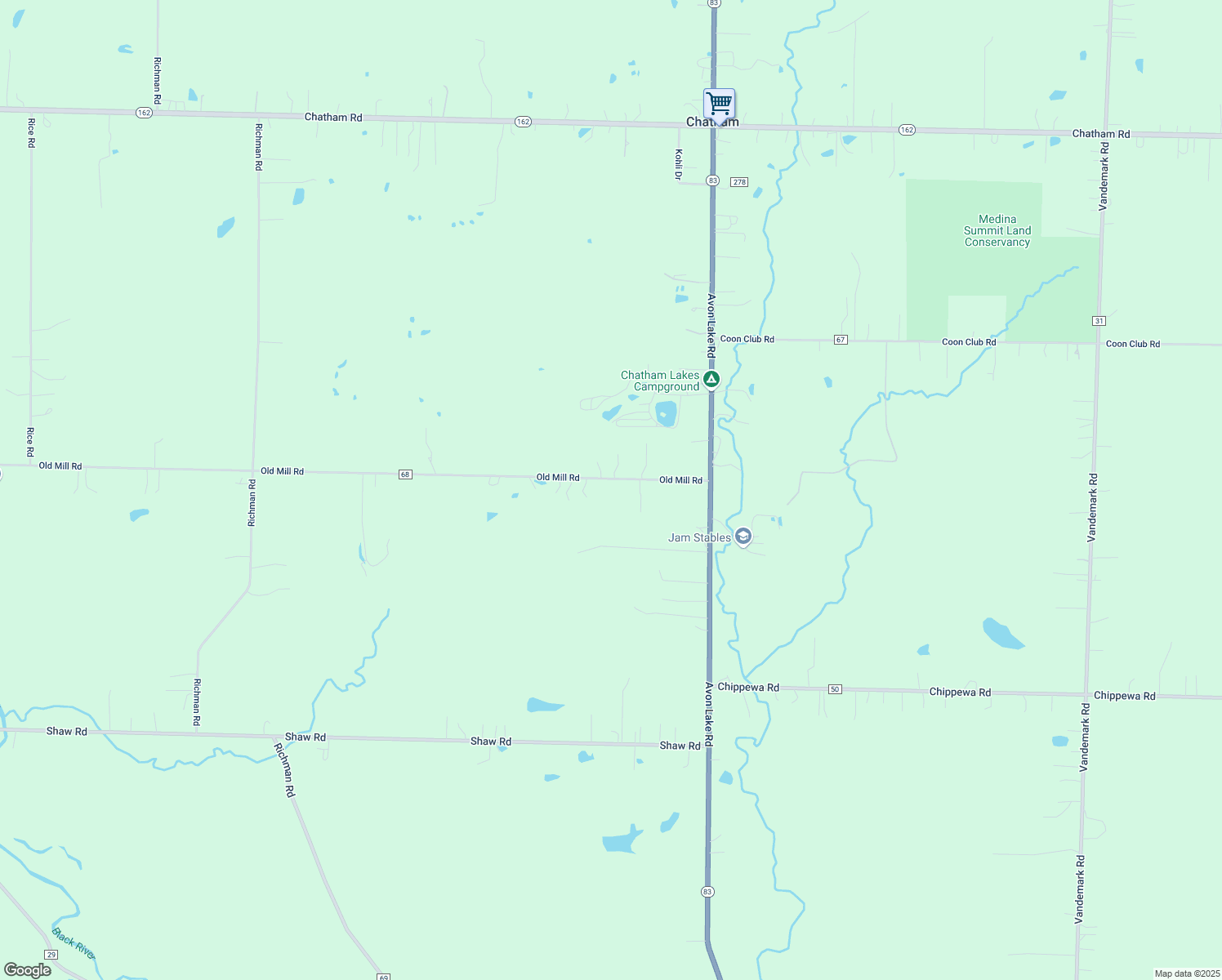 map of restaurants, bars, coffee shops, grocery stores, and more near 9436 Old Mill Road in Spencer