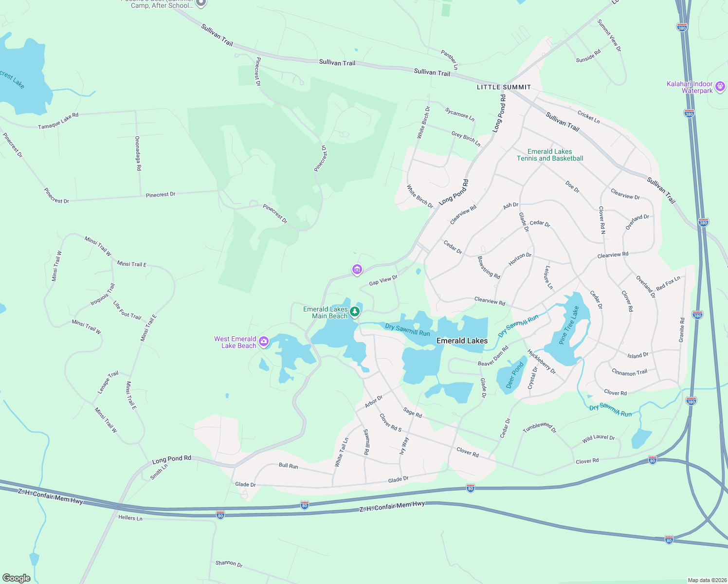 map of restaurants, bars, coffee shops, grocery stores, and more near 749 Gap View Dr in Long Pond
