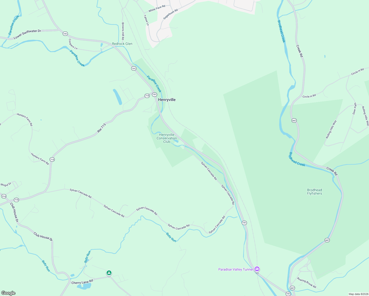 map of restaurants, bars, coffee shops, grocery stores, and more near Sylvan Cascade Road in Henryville