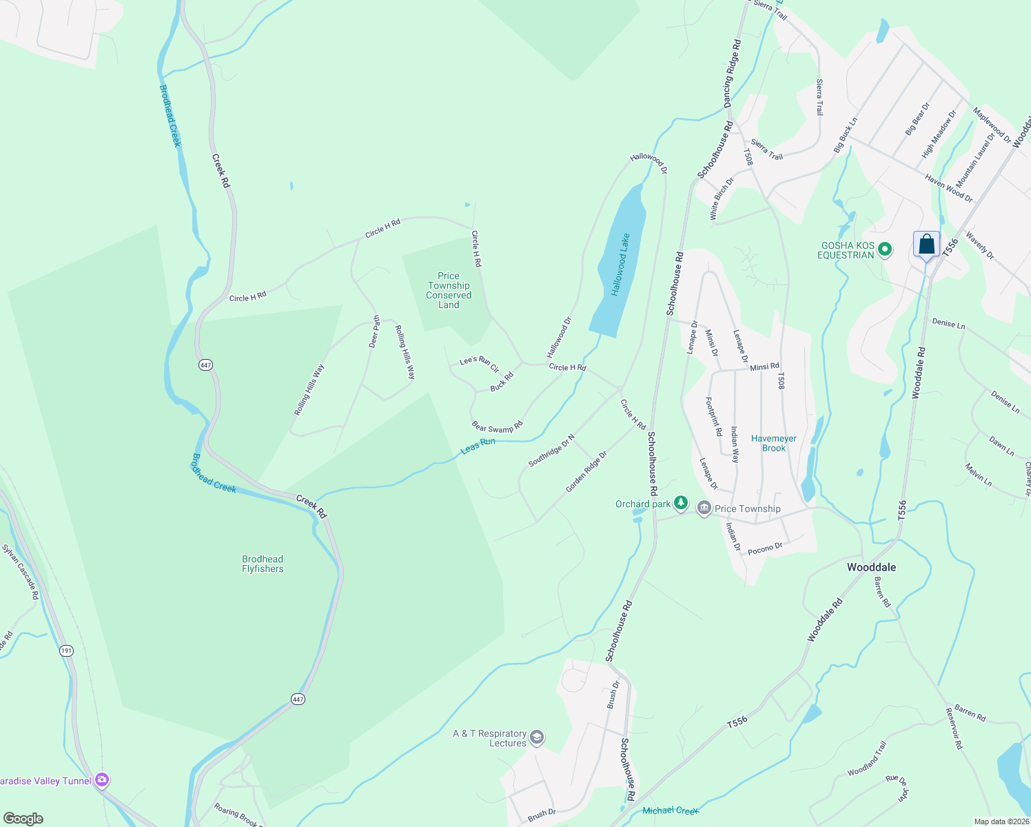 map of restaurants, bars, coffee shops, grocery stores, and more near 1033 Bear Swamp Road in East Stroudsburg