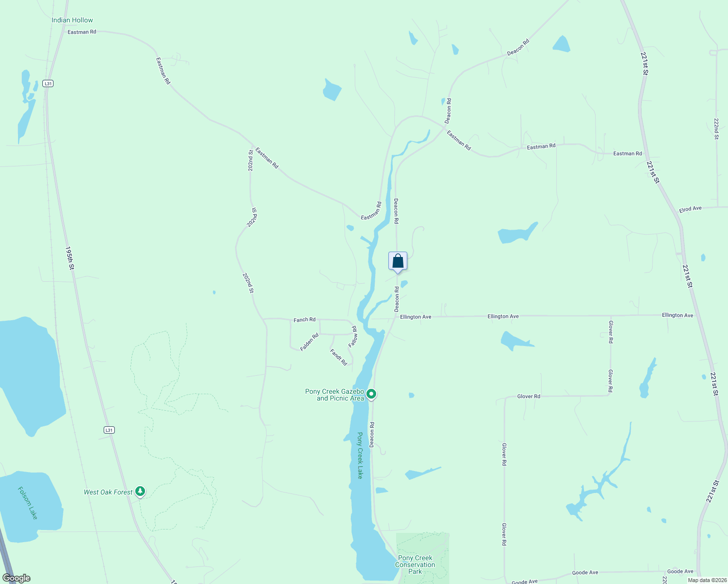 map of restaurants, bars, coffee shops, grocery stores, and more near 54834 Eads Road in Pacific Junction