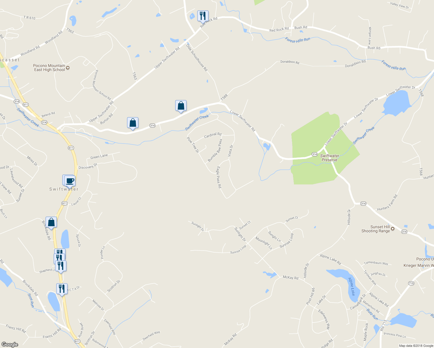 map of restaurants, bars, coffee shops, grocery stores, and more near 238 Pine Tree Drive in Cresco