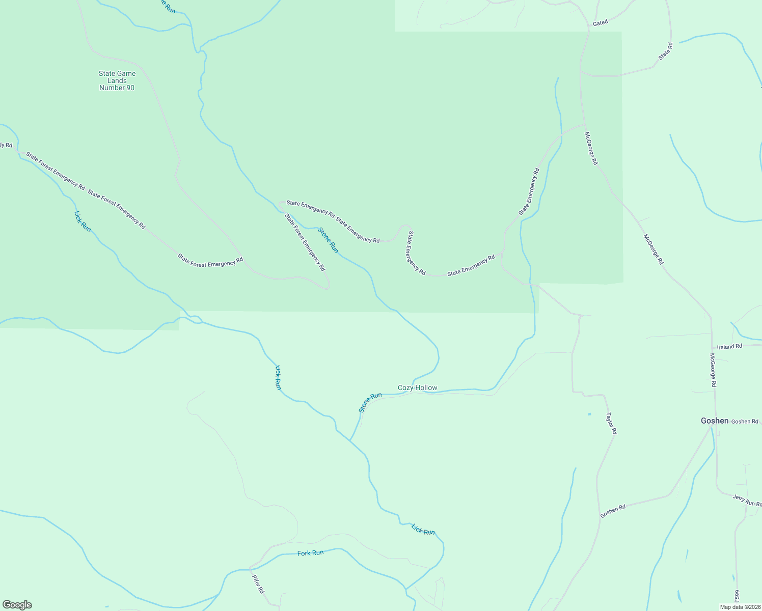 map of restaurants, bars, coffee shops, grocery stores, and more near State Forest Emergency Road in Clearfield