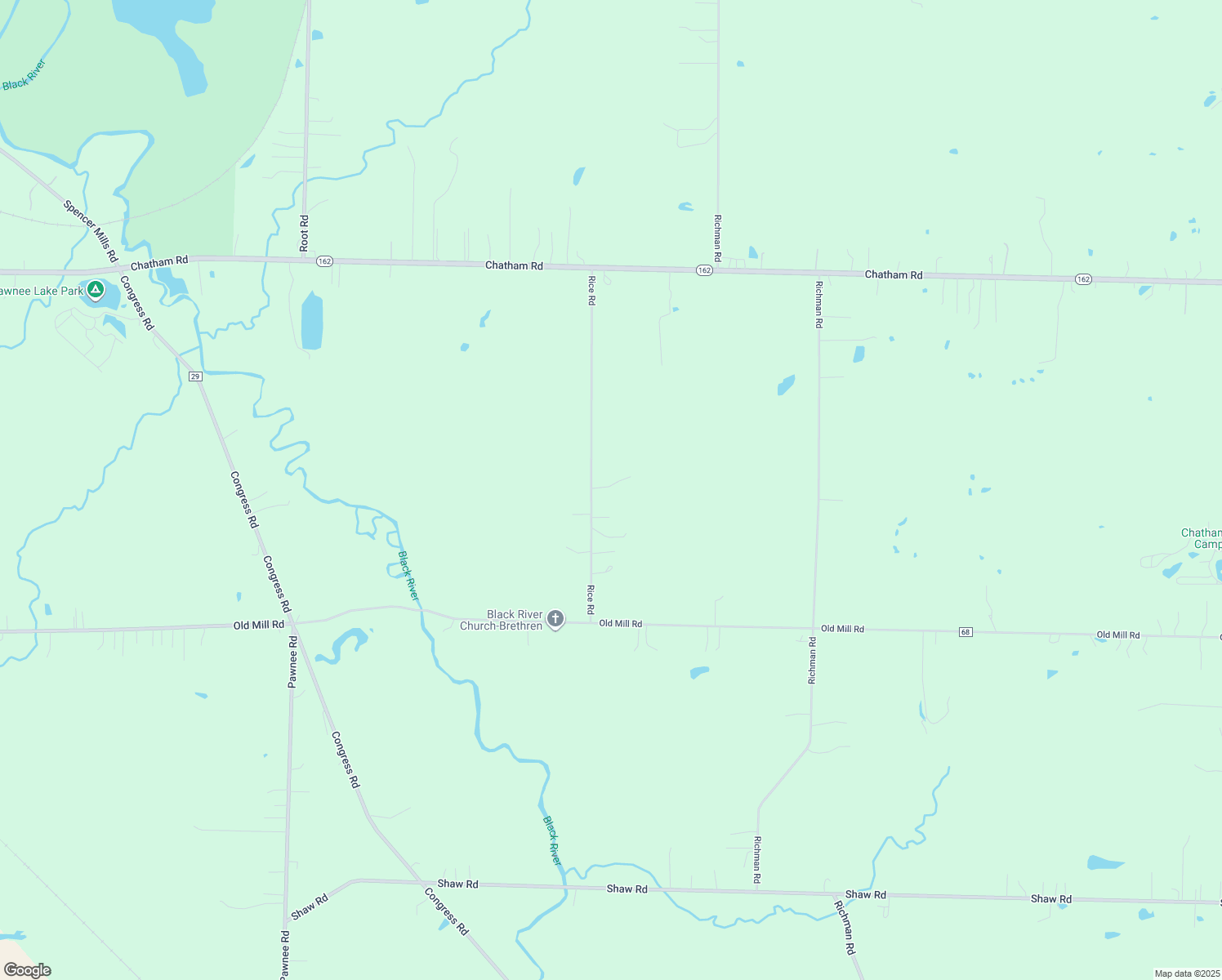 map of restaurants, bars, coffee shops, grocery stores, and more near 6701 Rice Road in Spencer