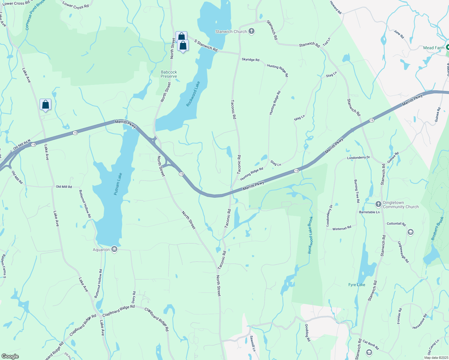 map of restaurants, bars, coffee shops, grocery stores, and more near 75 Taconic Road in Greenwich