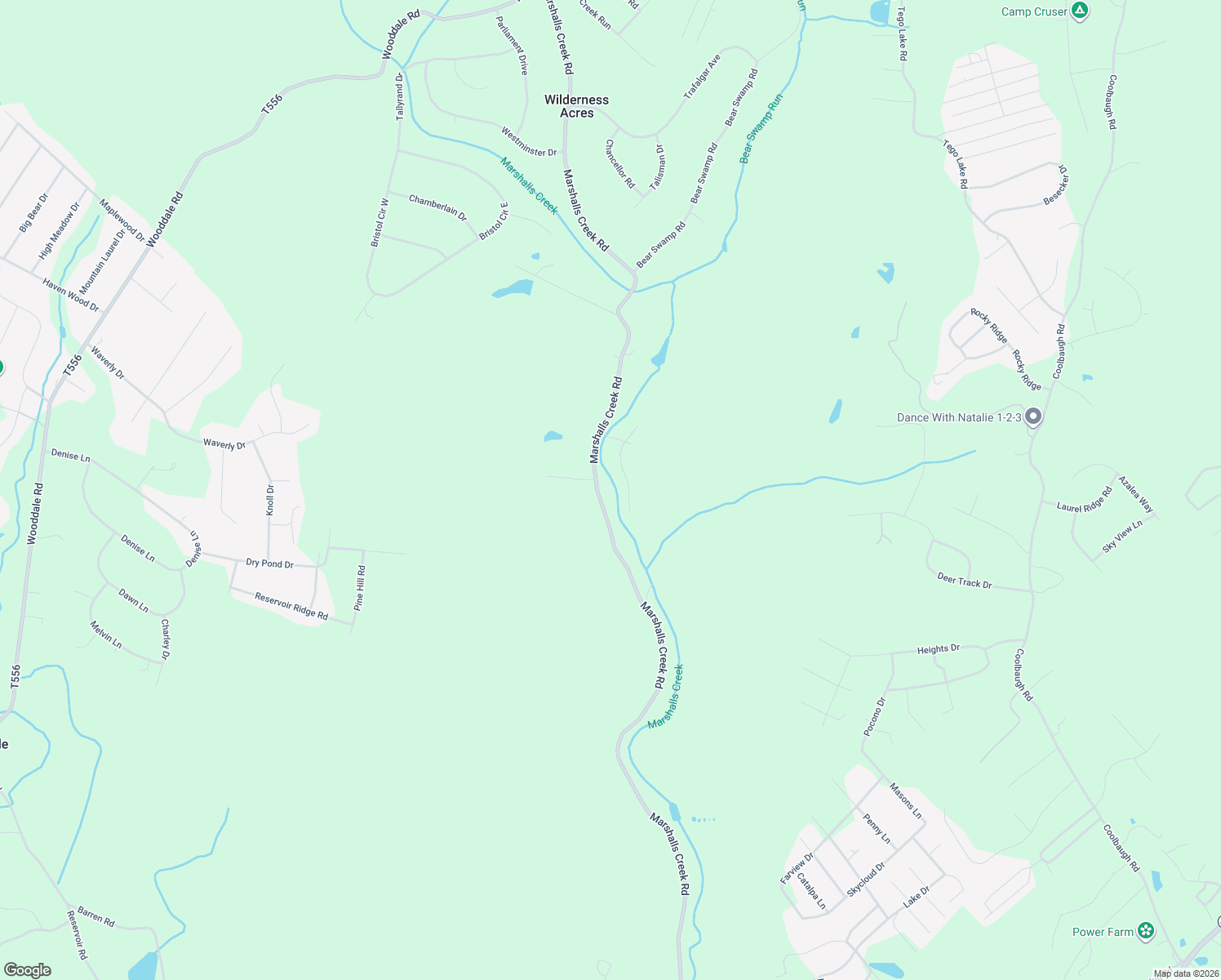 map of restaurants, bars, coffee shops, grocery stores, and more near Marshalls Creek Road in East Stroudsburg