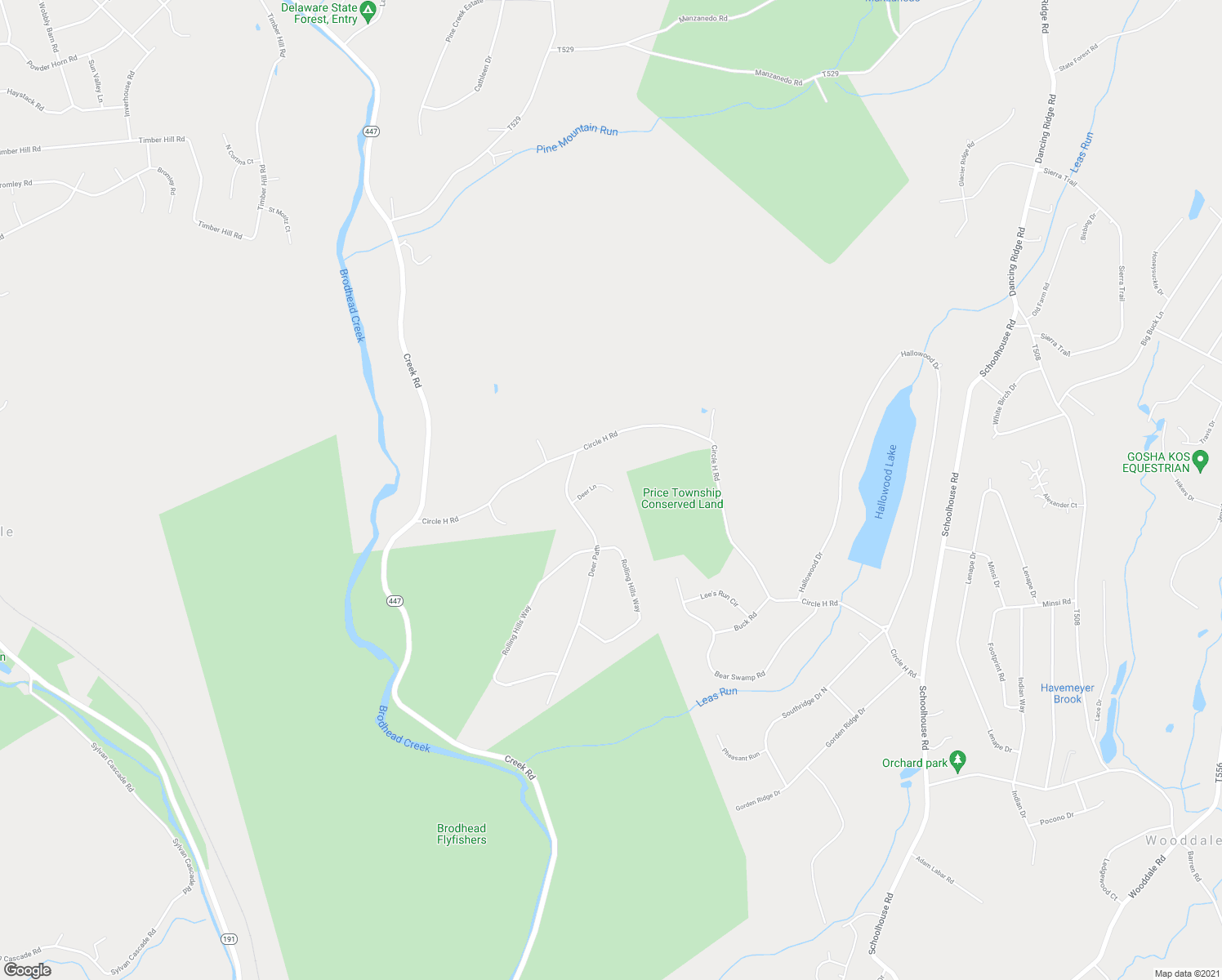 map of restaurants, bars, coffee shops, grocery stores, and more near 99 Deer Lane in East Stroudsburg