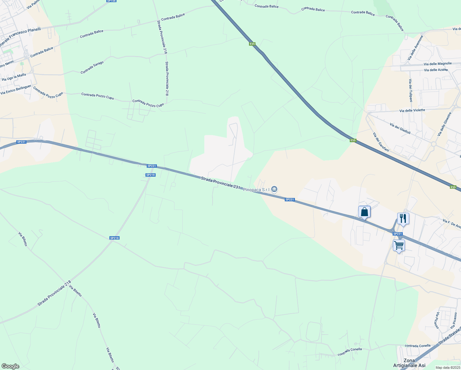 map of restaurants, bars, coffee shops, grocery stores, and more near in Metropolitan City of Bari