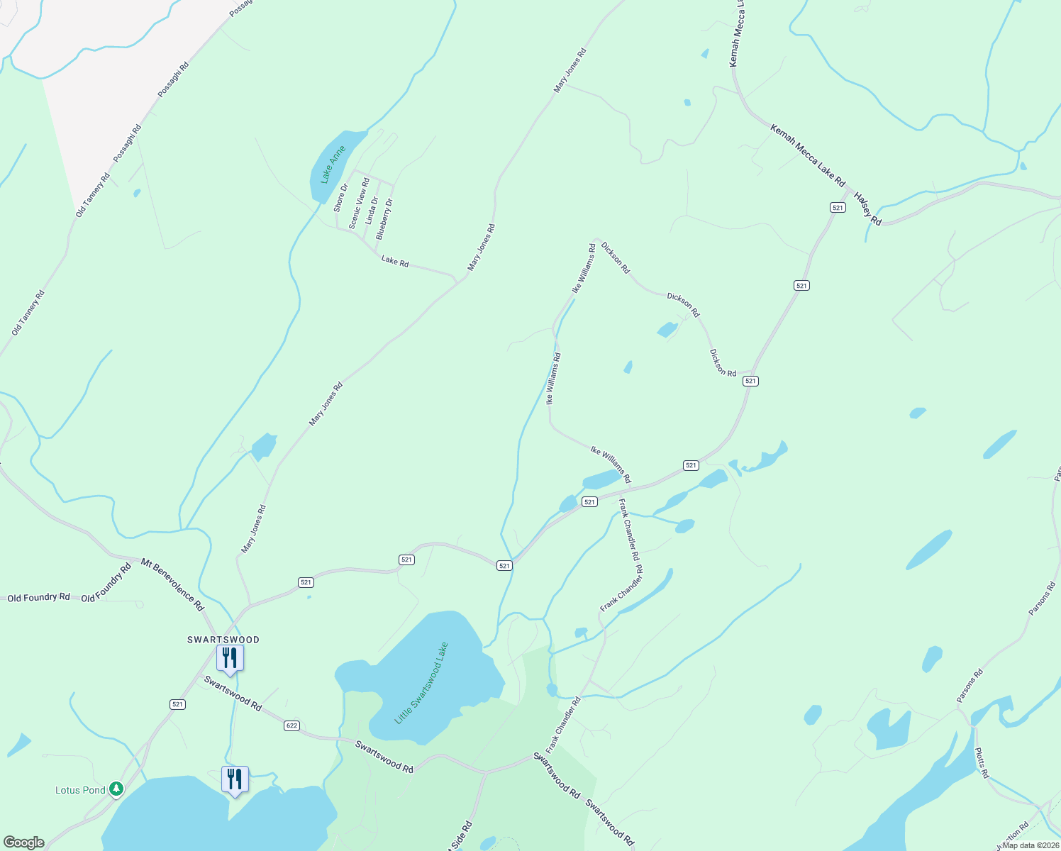 map of restaurants, bars, coffee shops, grocery stores, and more near 17 Ike Williams Rd in Newton