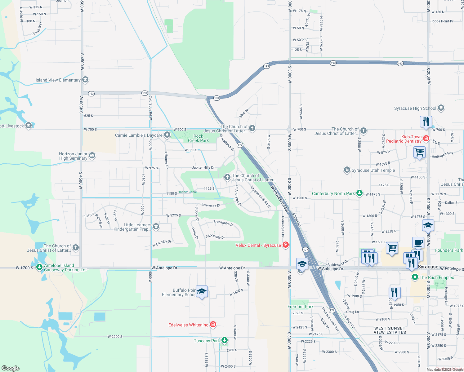 map of restaurants, bars, coffee shops, grocery stores, and more near 3645 Augusta Dr in Syracuse