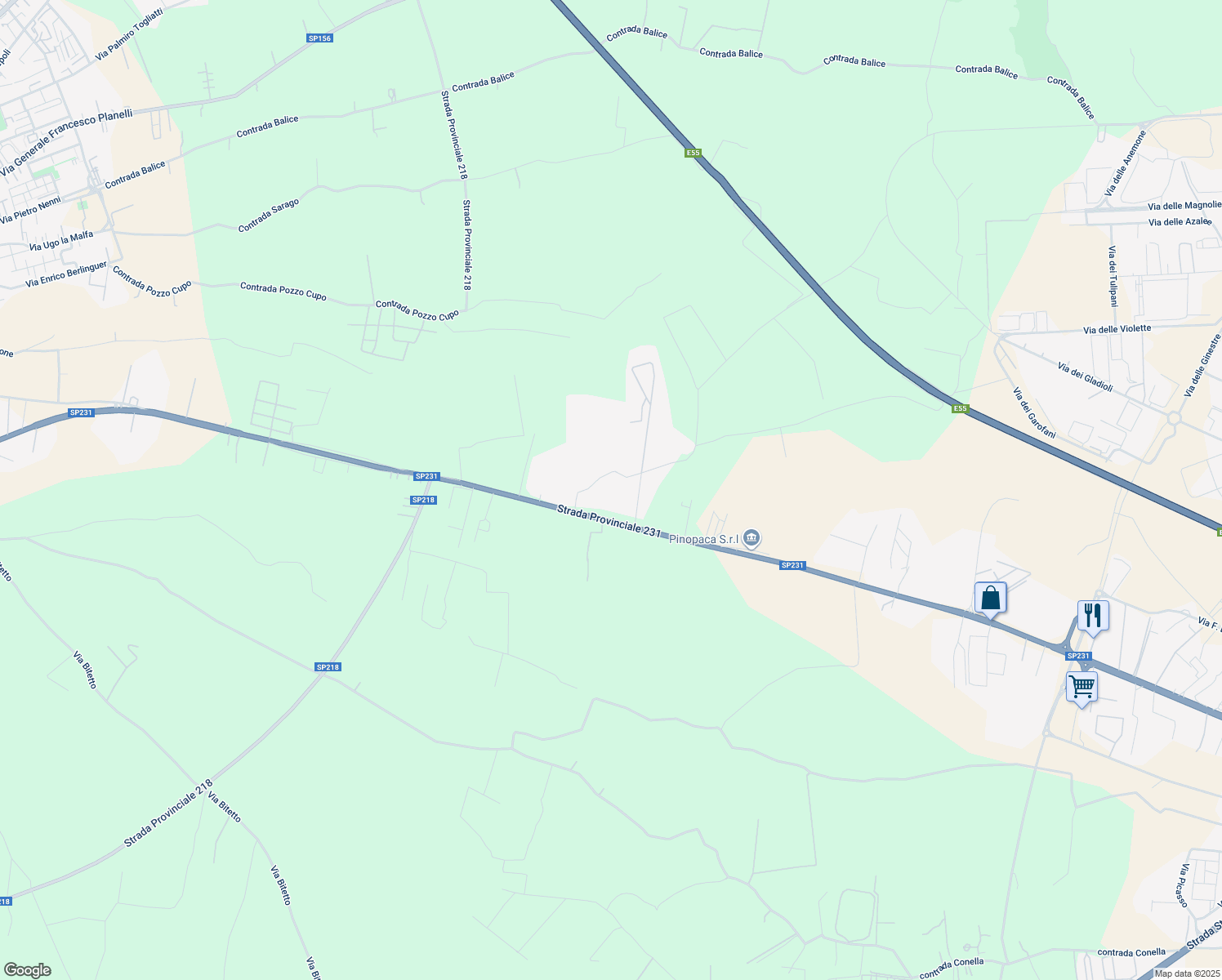 map of restaurants, bars, coffee shops, grocery stores, and more near in Città Metropolitana di Bari