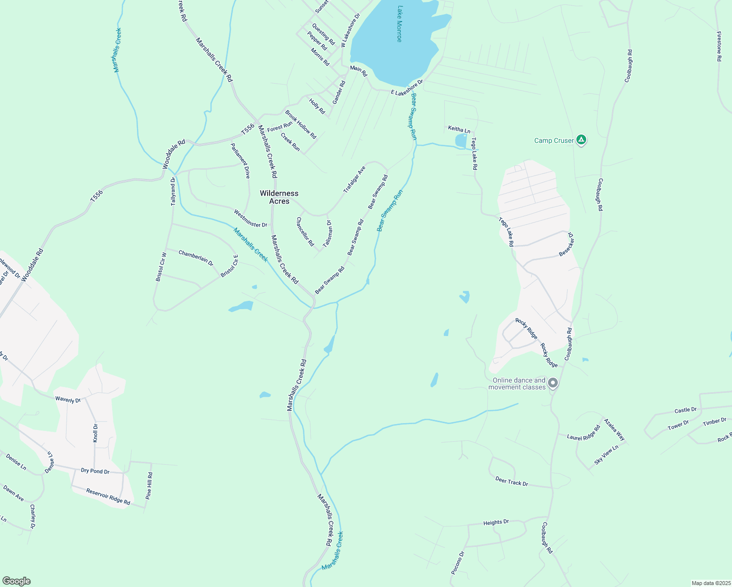 map of restaurants, bars, coffee shops, grocery stores, and more near 3138 Bear Swamp Road in East Stroudsburg