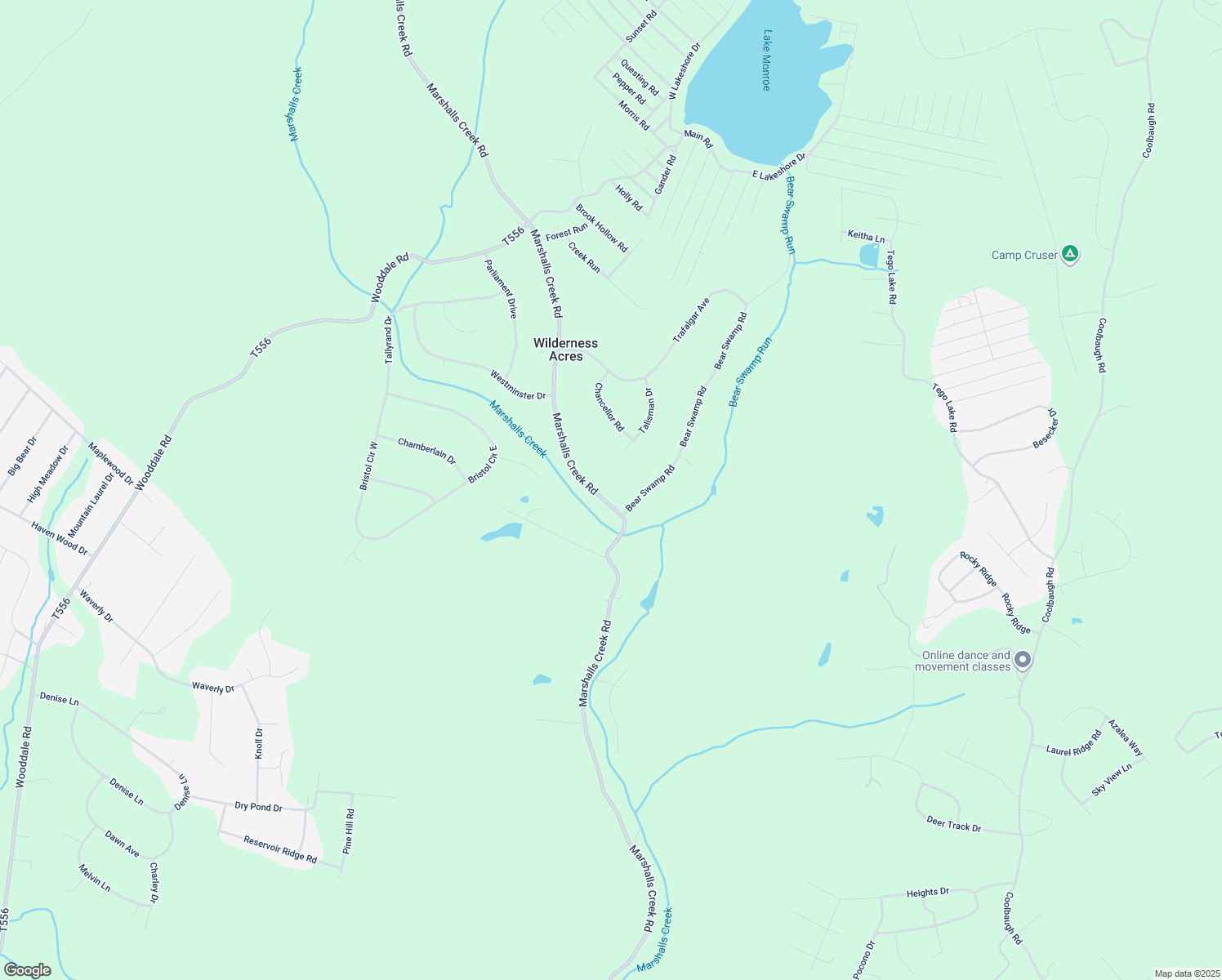 map of restaurants, bars, coffee shops, grocery stores, and more near 1034 Marshalls Creek Road in East Stroudsburg