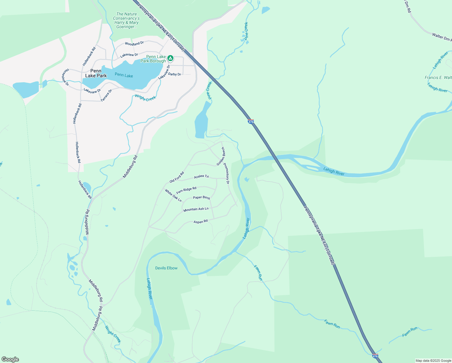 map of restaurants, bars, coffee shops, grocery stores, and more near Azalea Trail in Luzerne County