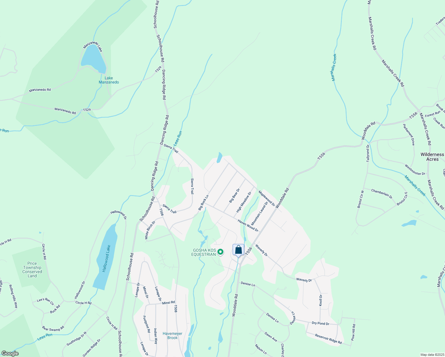 map of restaurants, bars, coffee shops, grocery stores, and more near 12111 Big Buck Lane in East Stroudsburg