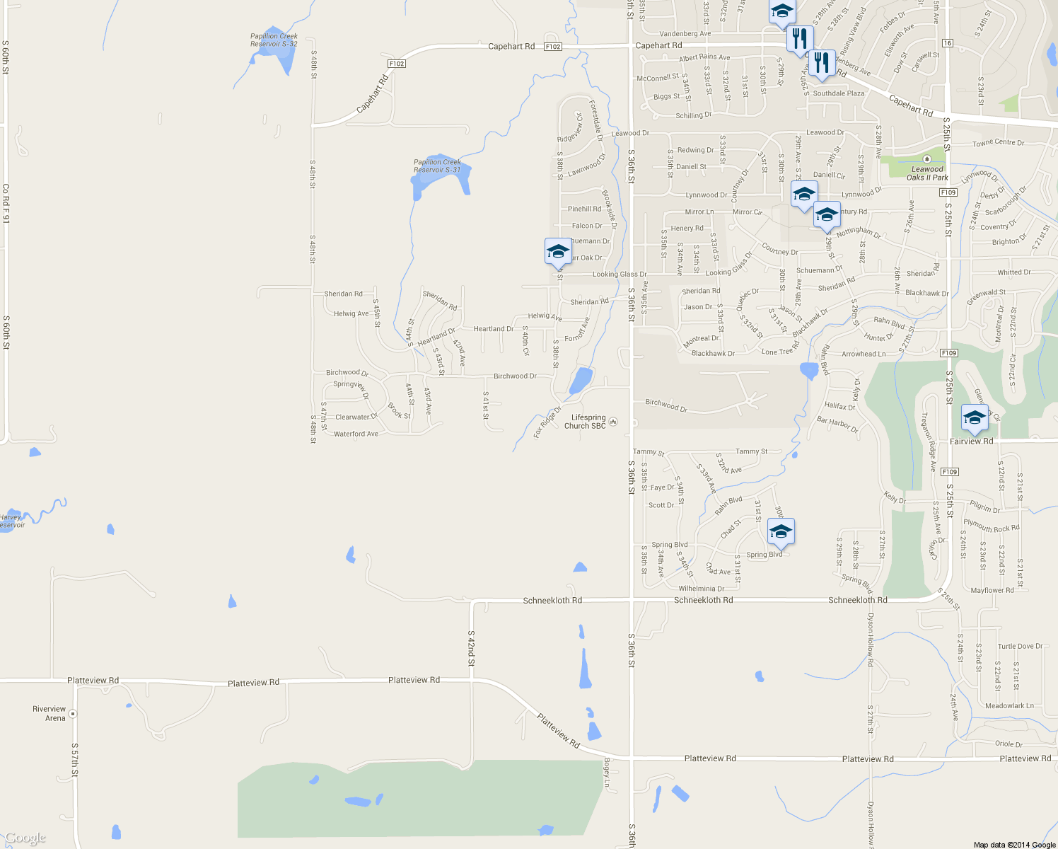 map of restaurants, bars, coffee shops, grocery stores, and more near 3904 Fox Ridge Drive in Bellevue