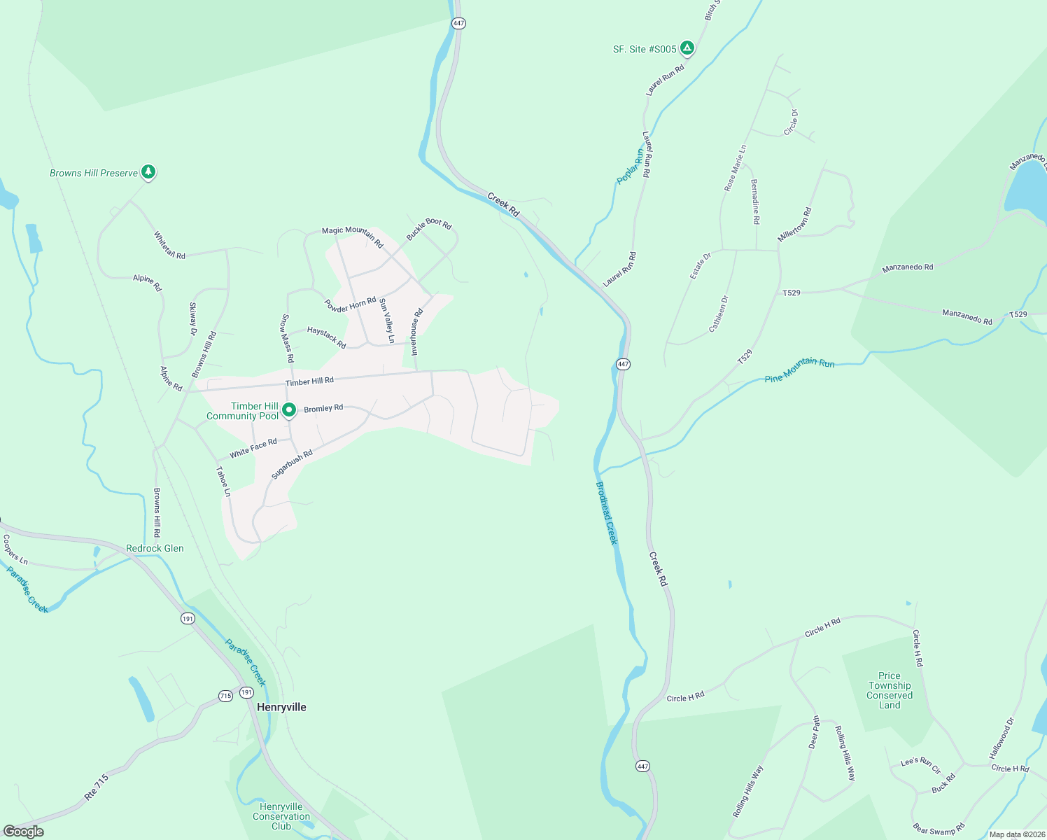 map of restaurants, bars, coffee shops, grocery stores, and more near 36-38 Timber Hill Road in Henryville